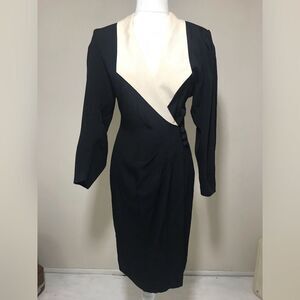 Black Dress with White Detail byBarbaraBarbara.